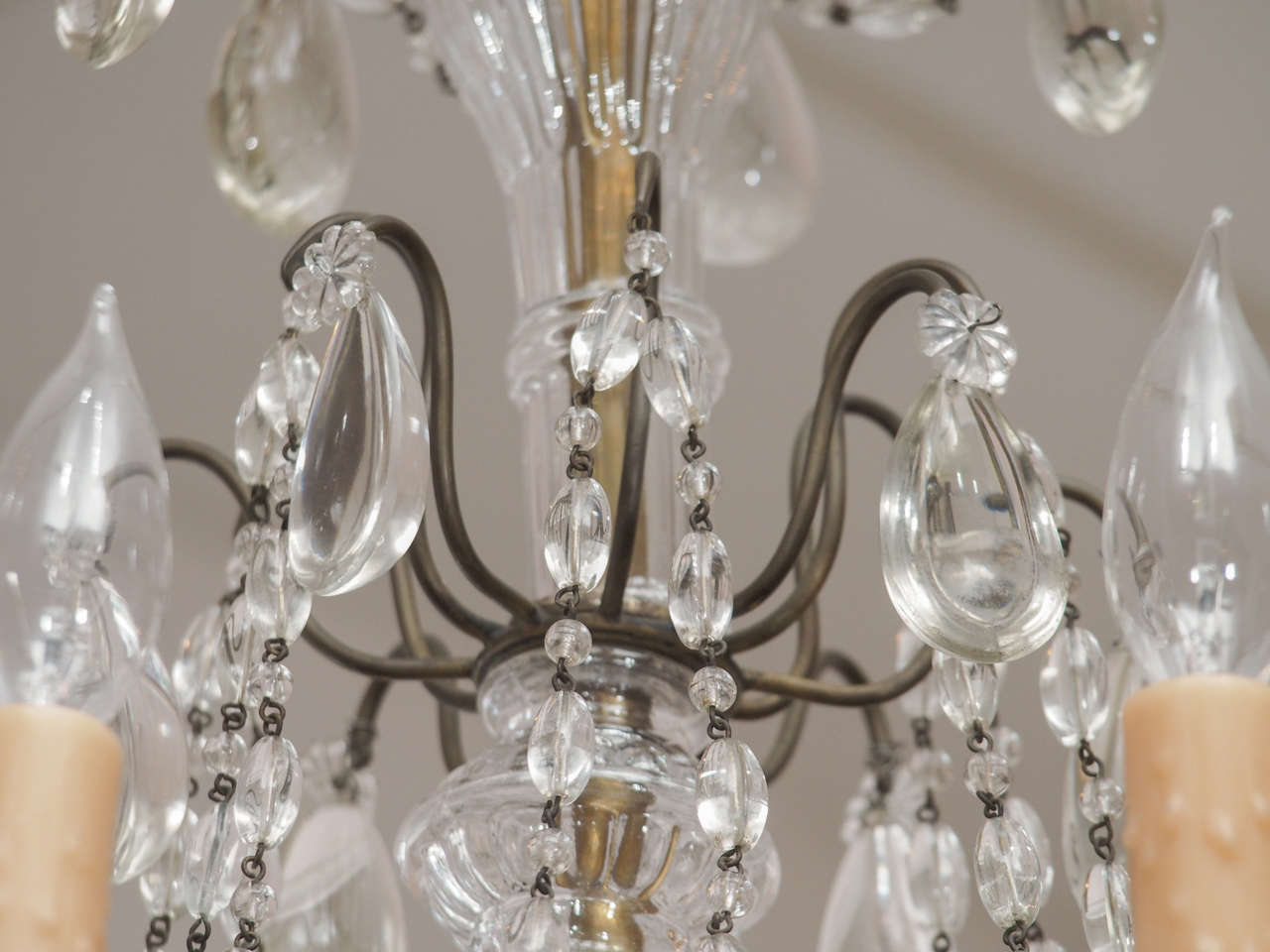 Early 20th Century Maison Jansen Crystal and Bronze French Chandelier For Sale 2