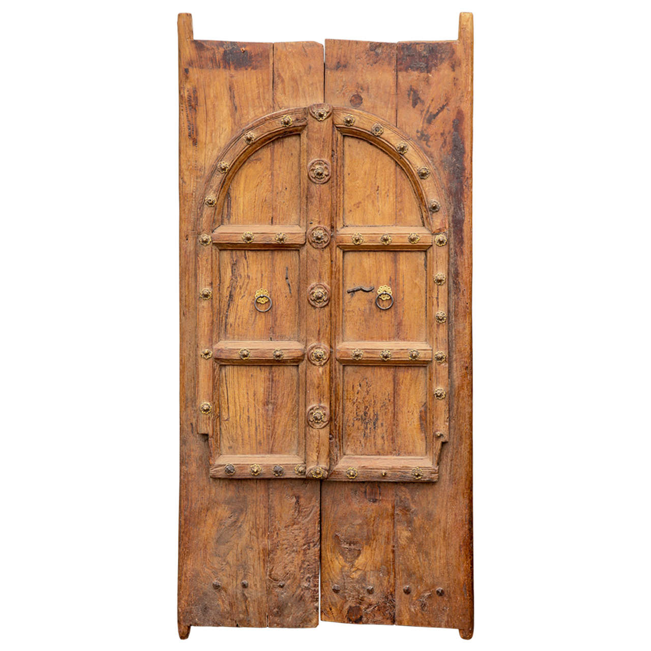 Pair of Antique Teak Wood Doors from India For Sale