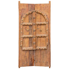 Pair of Antique Teak Wood Handcarved Doors from India