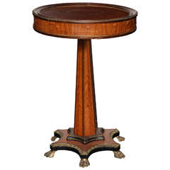 Gilt Bronze-Mounted Mahogany, Walnut, Fruitwood, and Parcel Ebonized Gueridon