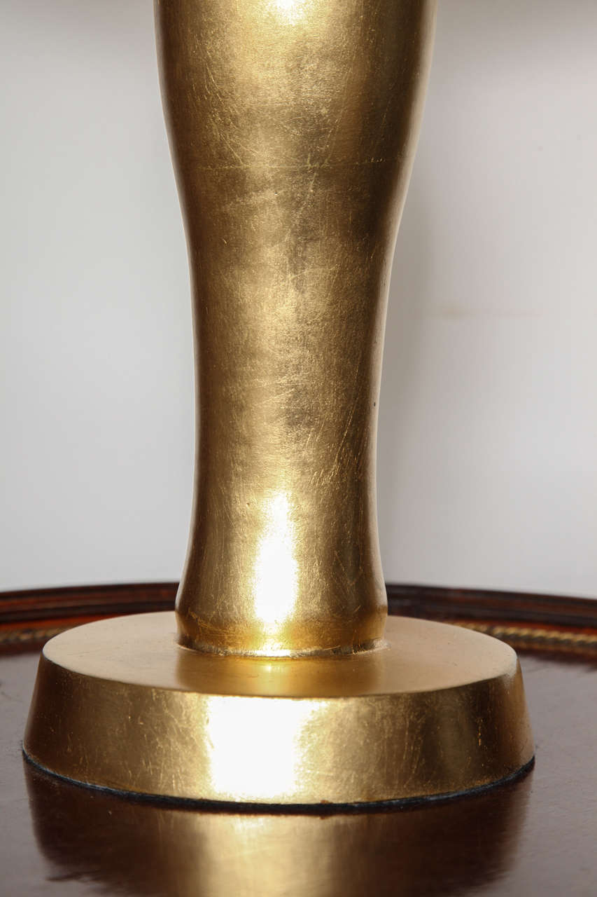 Bronze Metal Table Lamp with Italian Paper Shade In Excellent Condition In New York, NY