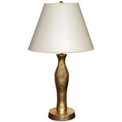 Bronze Metal Table Lamp with Italian Paper Shade