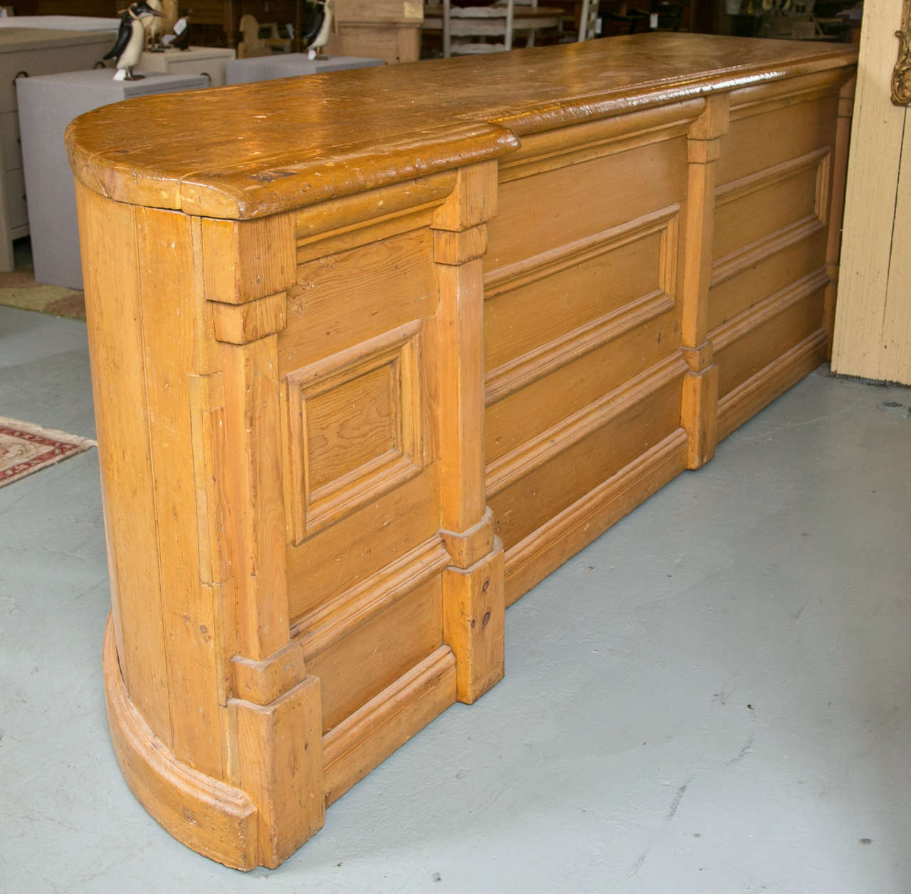 Antique Pine General Store Counter/ Utility Island 3