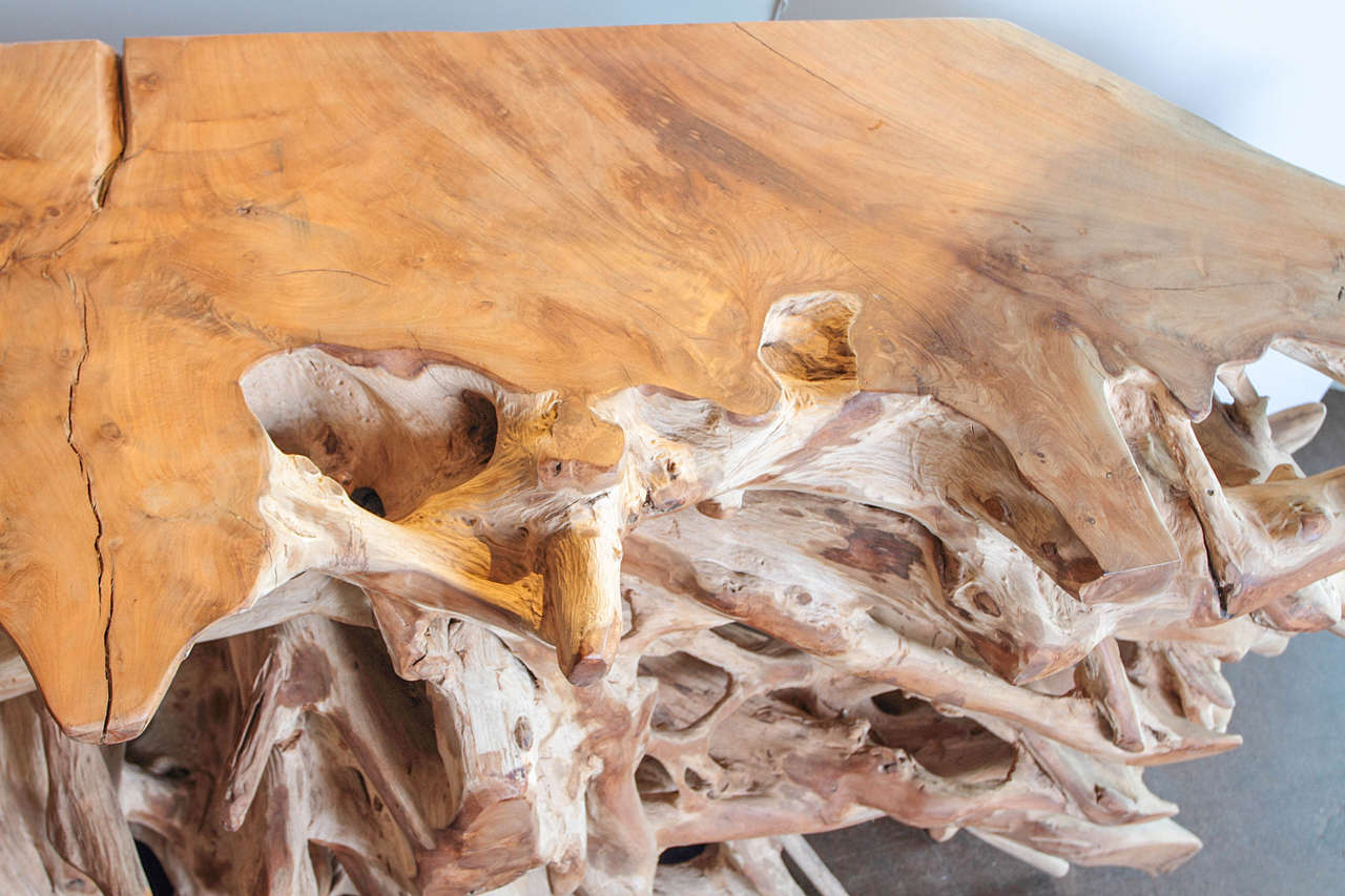 20th Century Teak Root Console Table