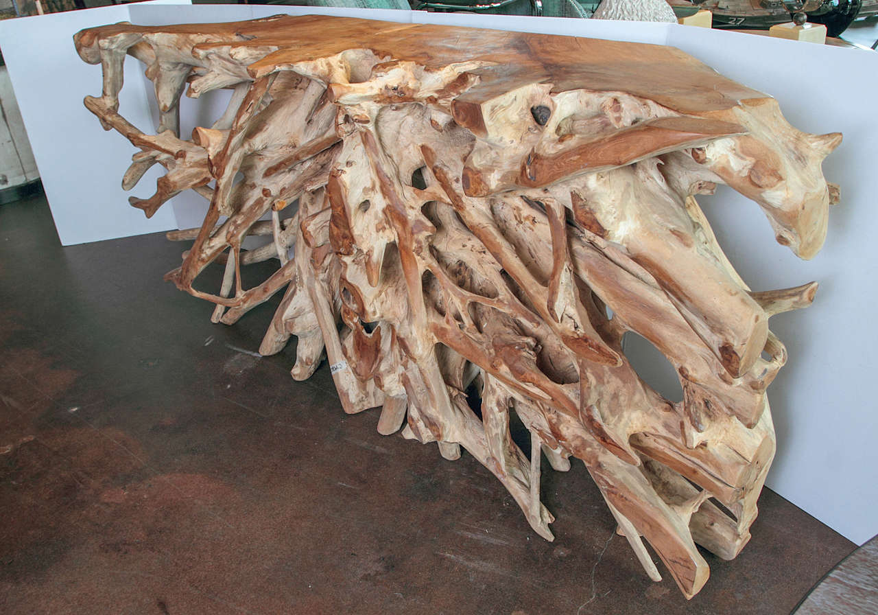 Teak Root Console Table 2