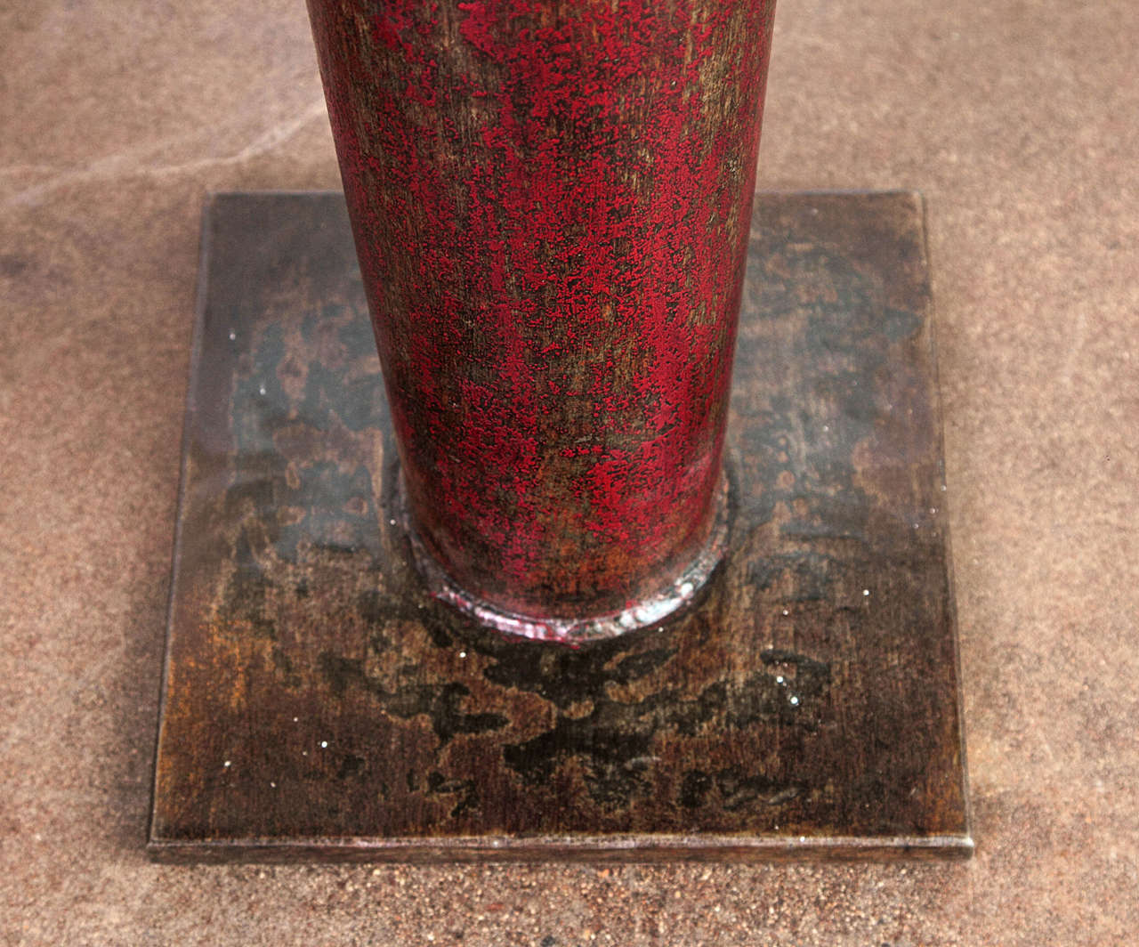 English Column Side Table with Ebonized Limestone Top 3