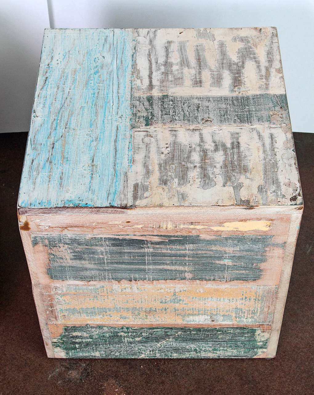 Colorful Wood Block End Tables 1