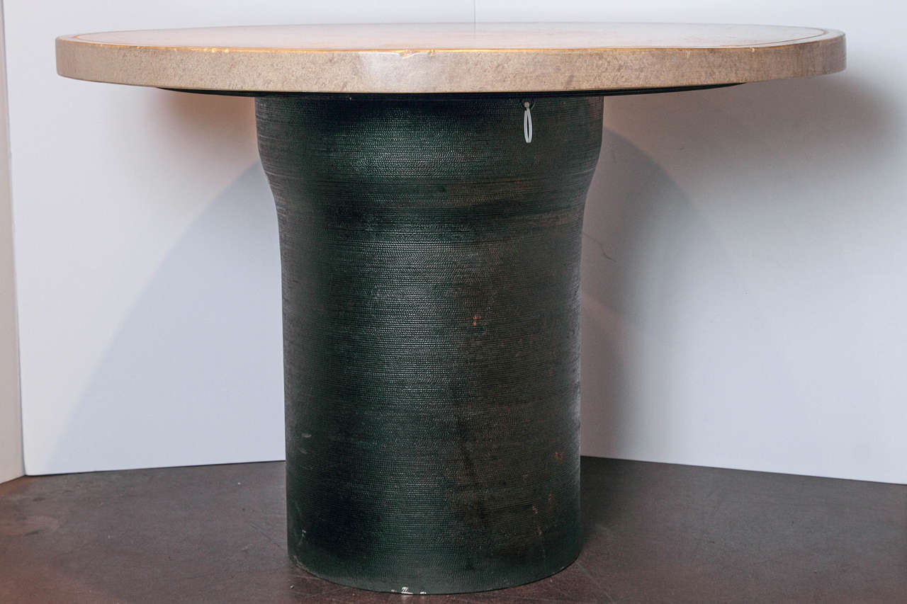 Industrial Cast Iron and Limestone Center Table 5