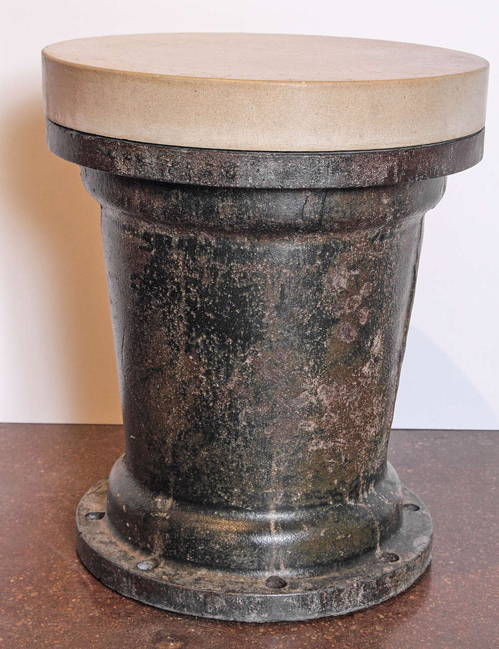 Industrial Nautical Bollard as End Table In Good Condition In Dallas, TX