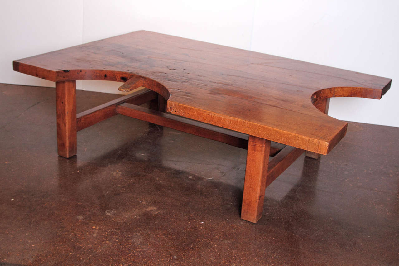 Pine French Puzzle Shape Coffee Table