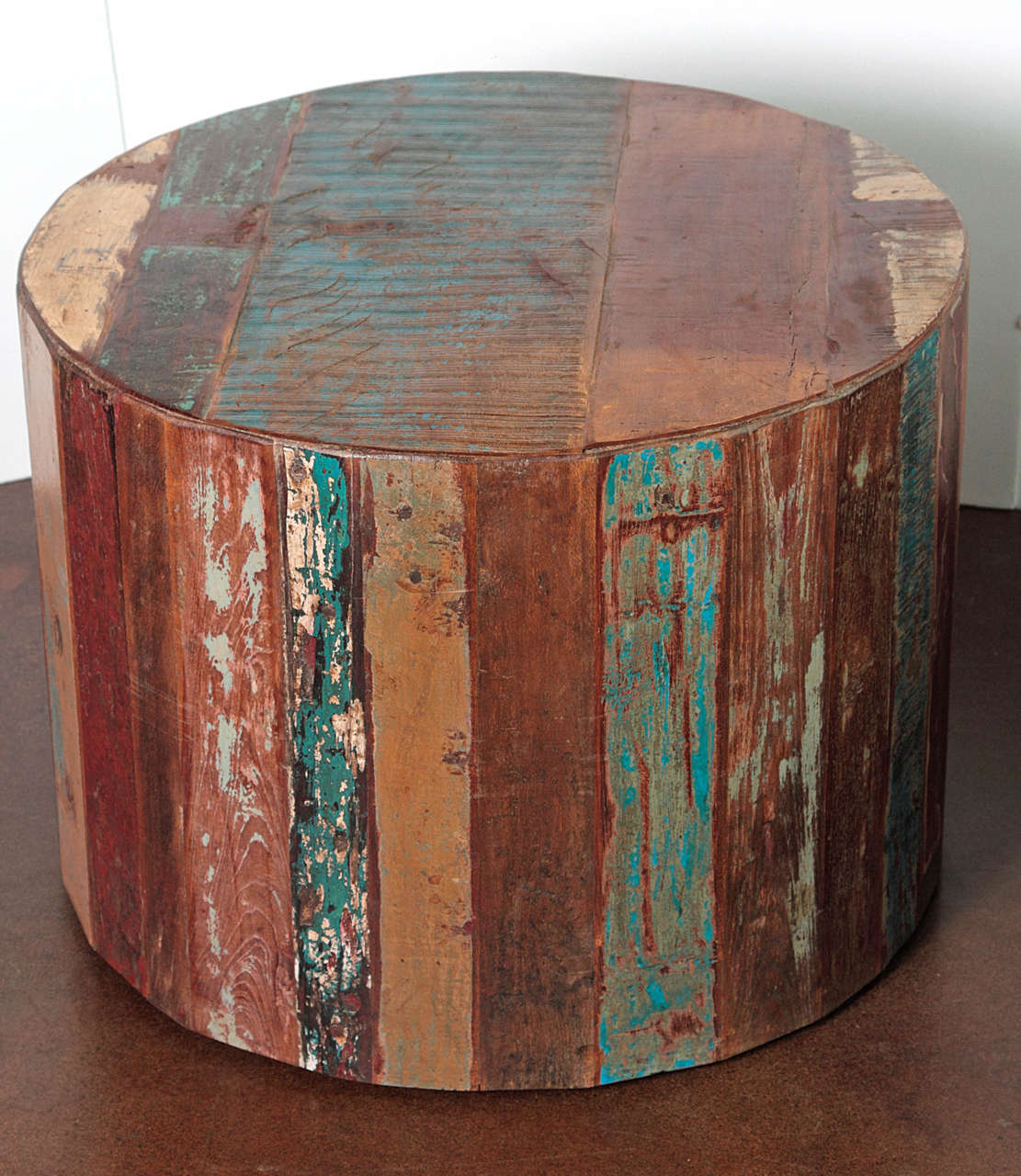 Colorful Wood Circle End Tables at 1stDibs
