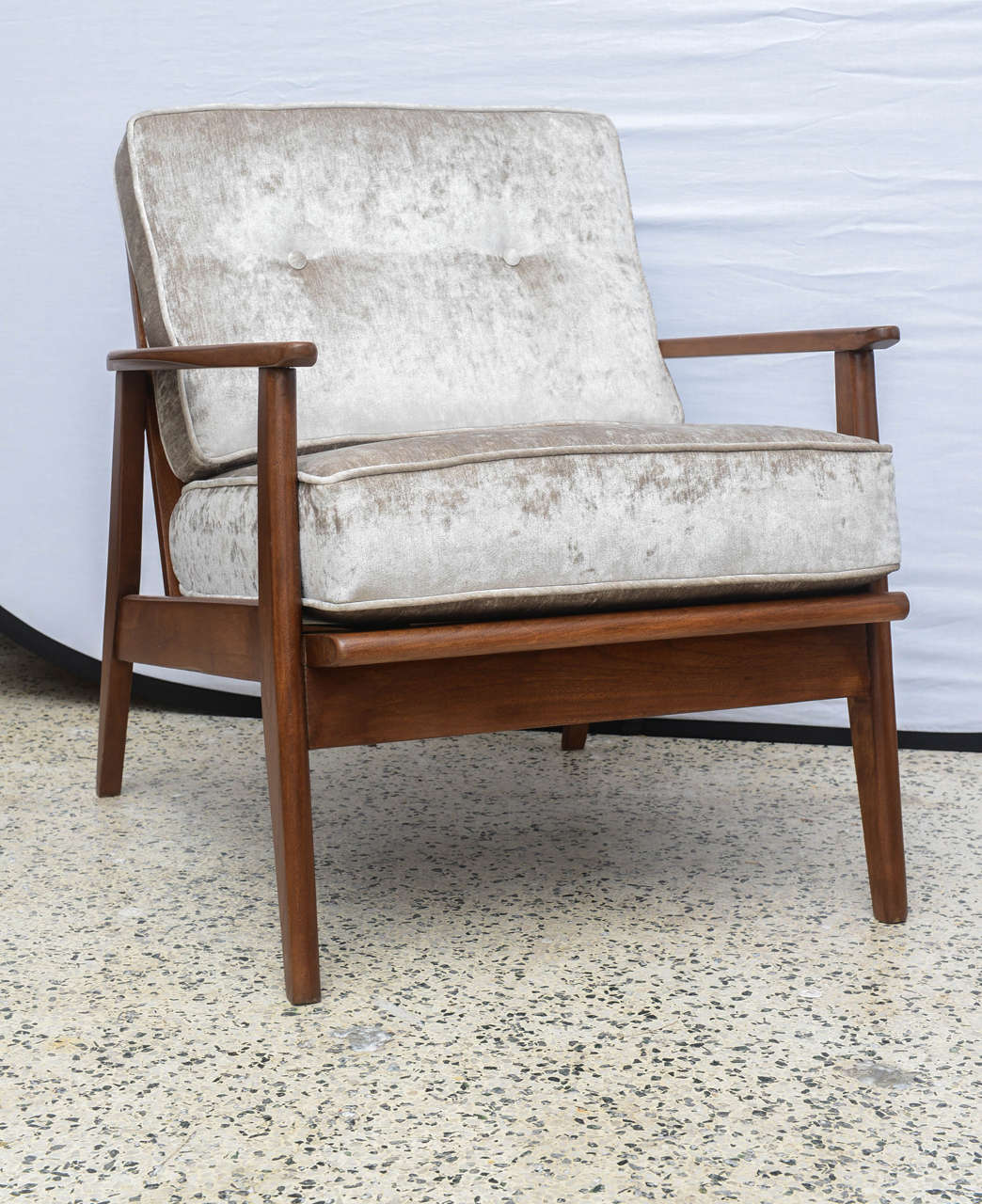 Mid-Century Modern Newly Refurbished Pair of MCM Arm Chairs, 1960 America