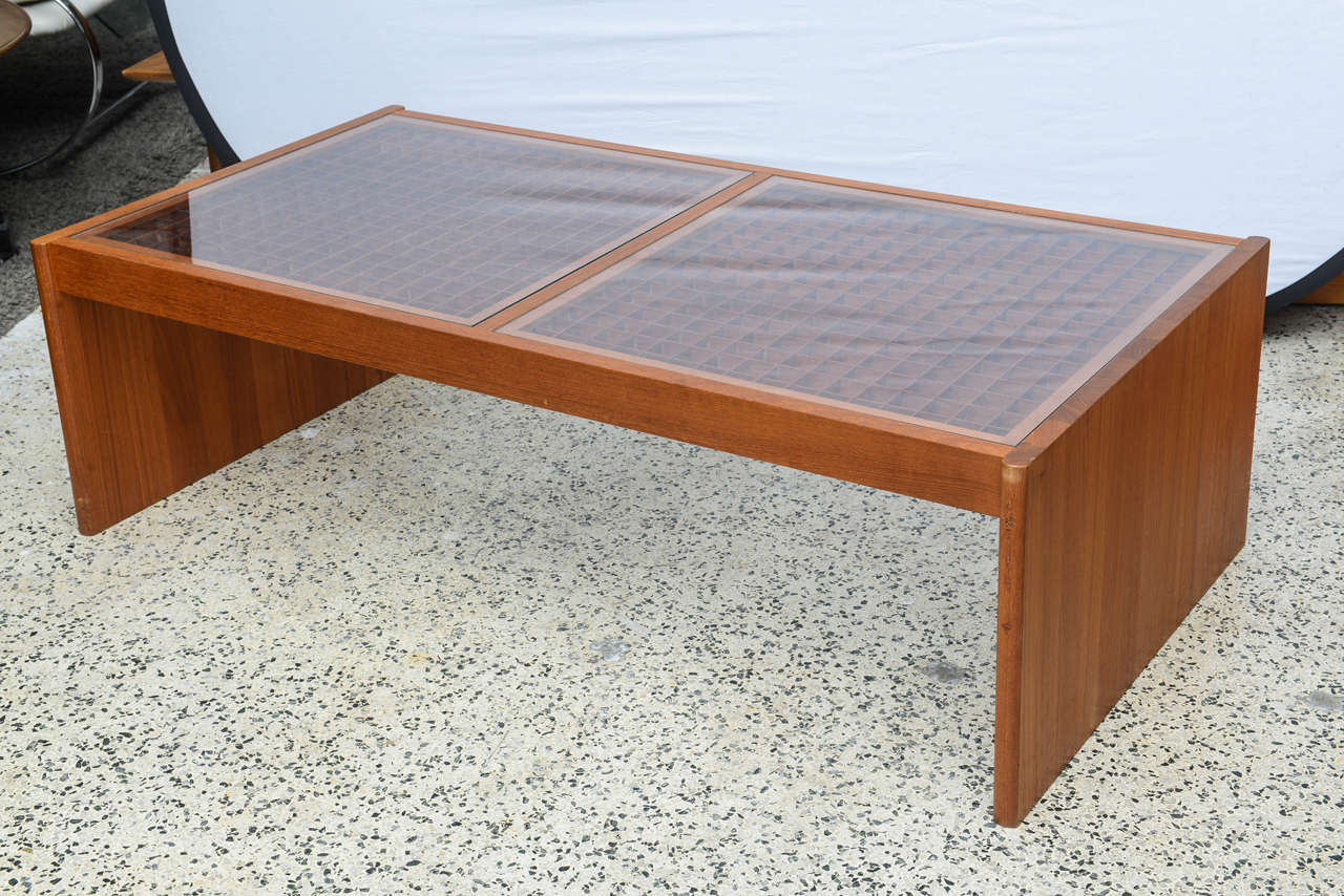 Mid-Century Modern Gorgeous Danish Teak Geometric Large Coffee Table by Komfort 1950s Denmark