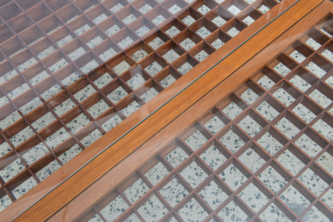 Gorgeous Danish Teak Geometric Large Coffee Table by Komfort 1950s Denmark 1