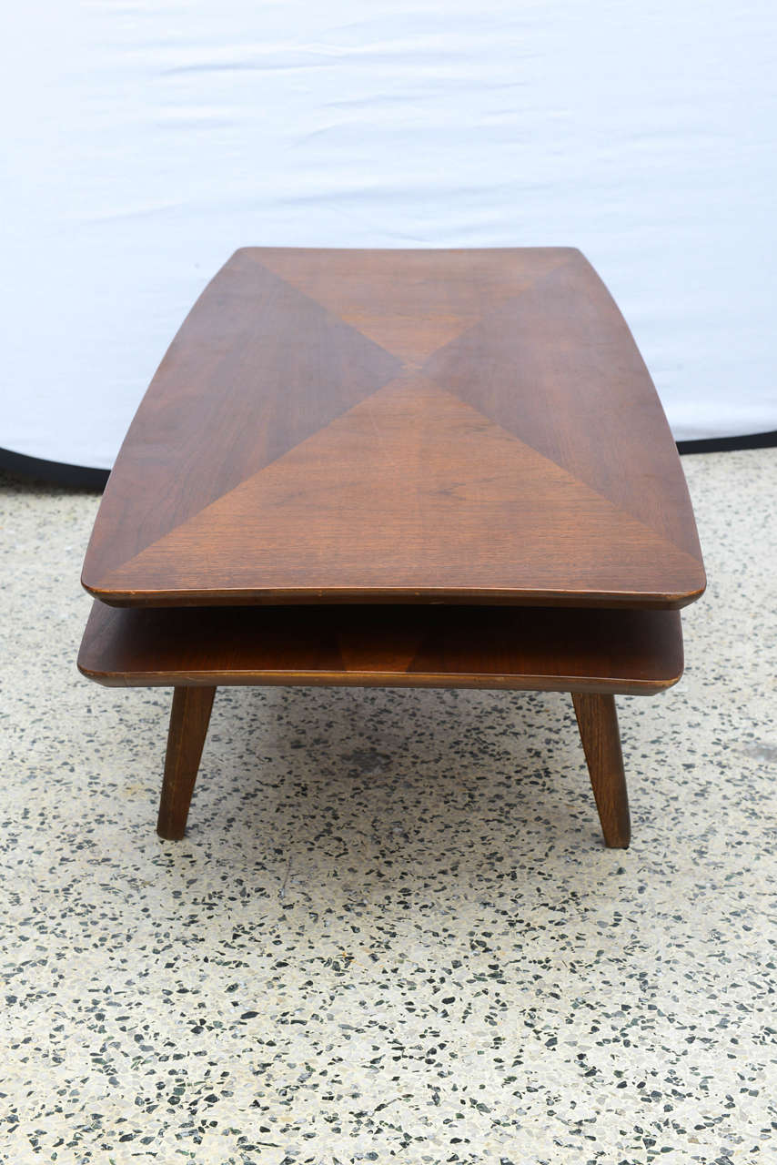 Wood Pivot or Swivel Mid-Century Modern Coffee Table, 1960s America