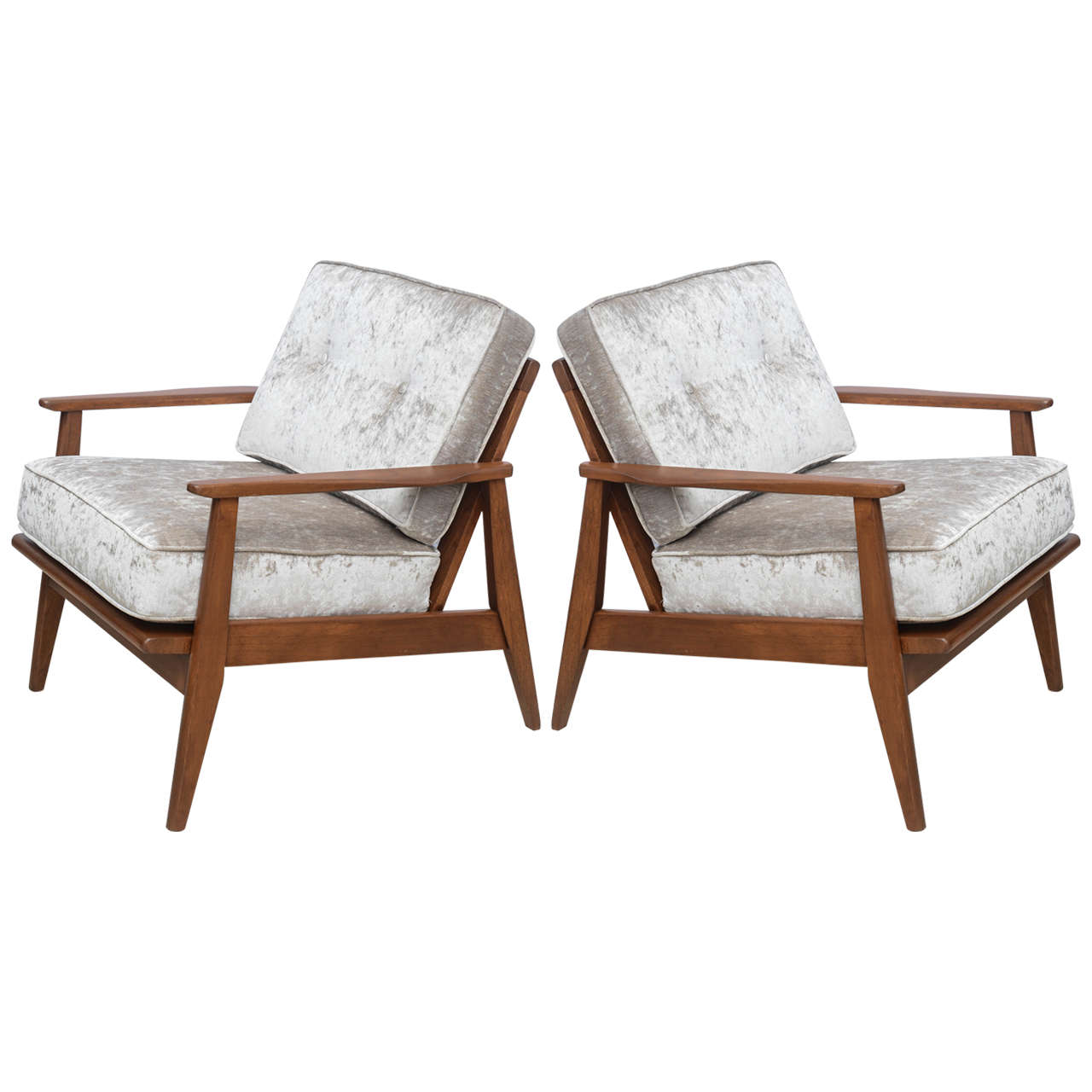 Newly Refurbished Pair of MCM Arm Chairs, 1960 America at 1stDibs