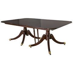 Two Pedestal Mahogany Banquet Table by Baker