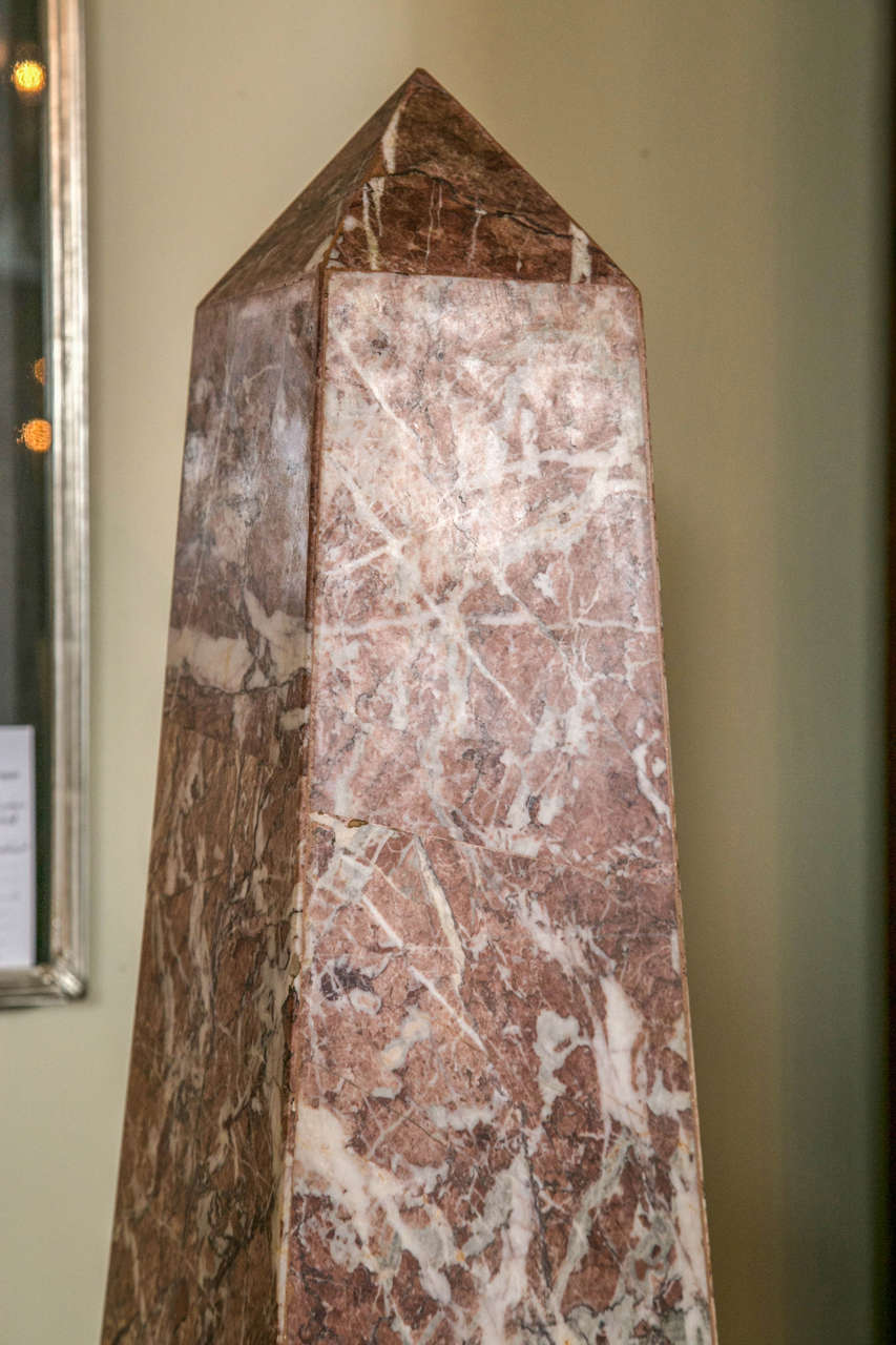 Pair of French Monumental Marble Veneered Obelisks In Excellent Condition For Sale In Stamford, CT