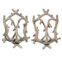 Pair of French Cast Stone Three-Light Sconces
