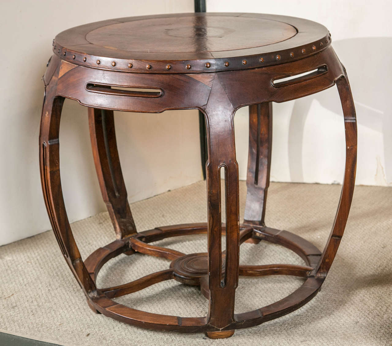 Chinese Table with Five Matching Stools 1