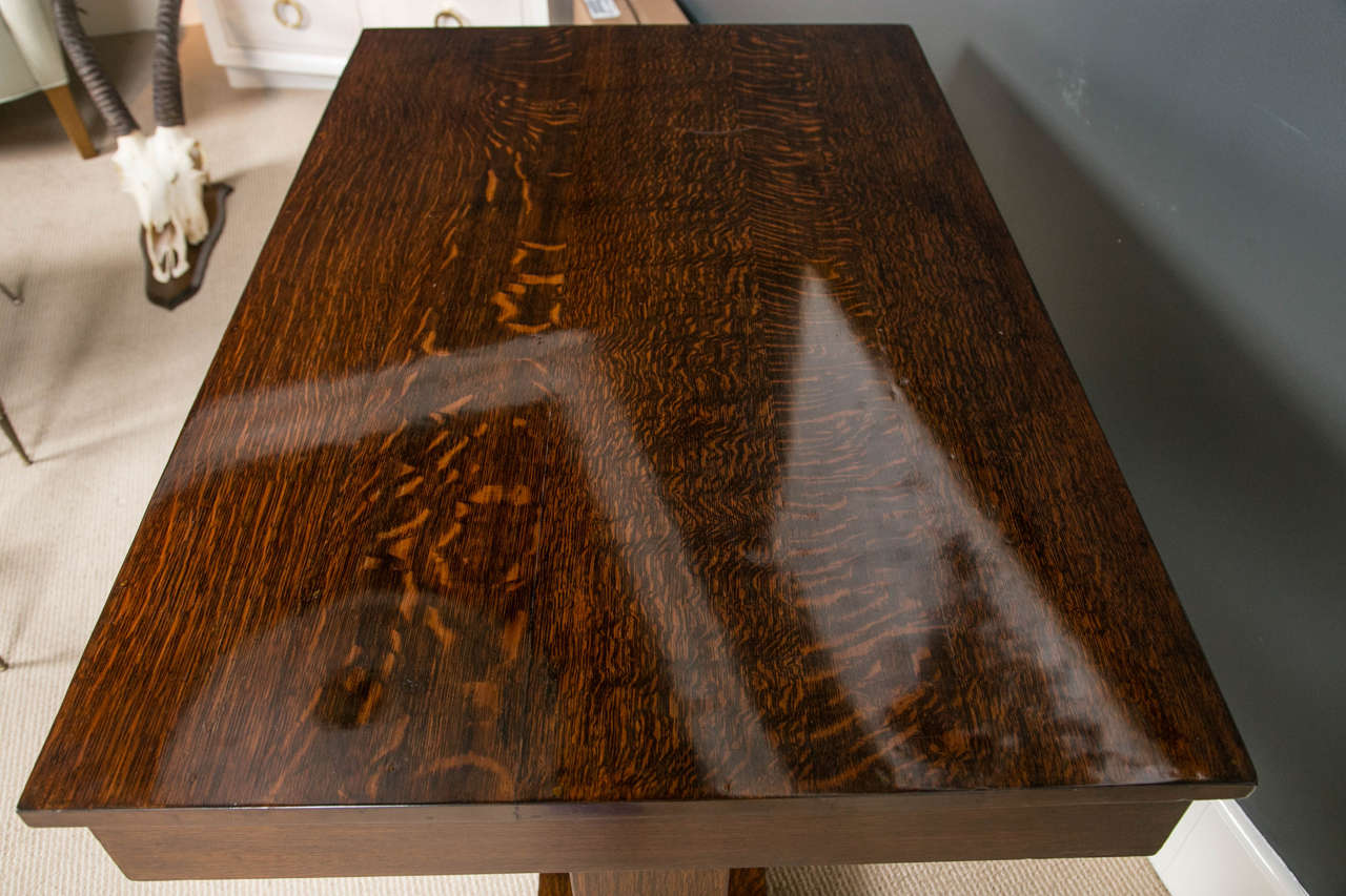 American Quarter-Sawn Oak Trestle Table 1