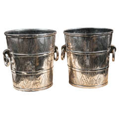Pair of Silver Plated Ice Buckets, Circa 1850