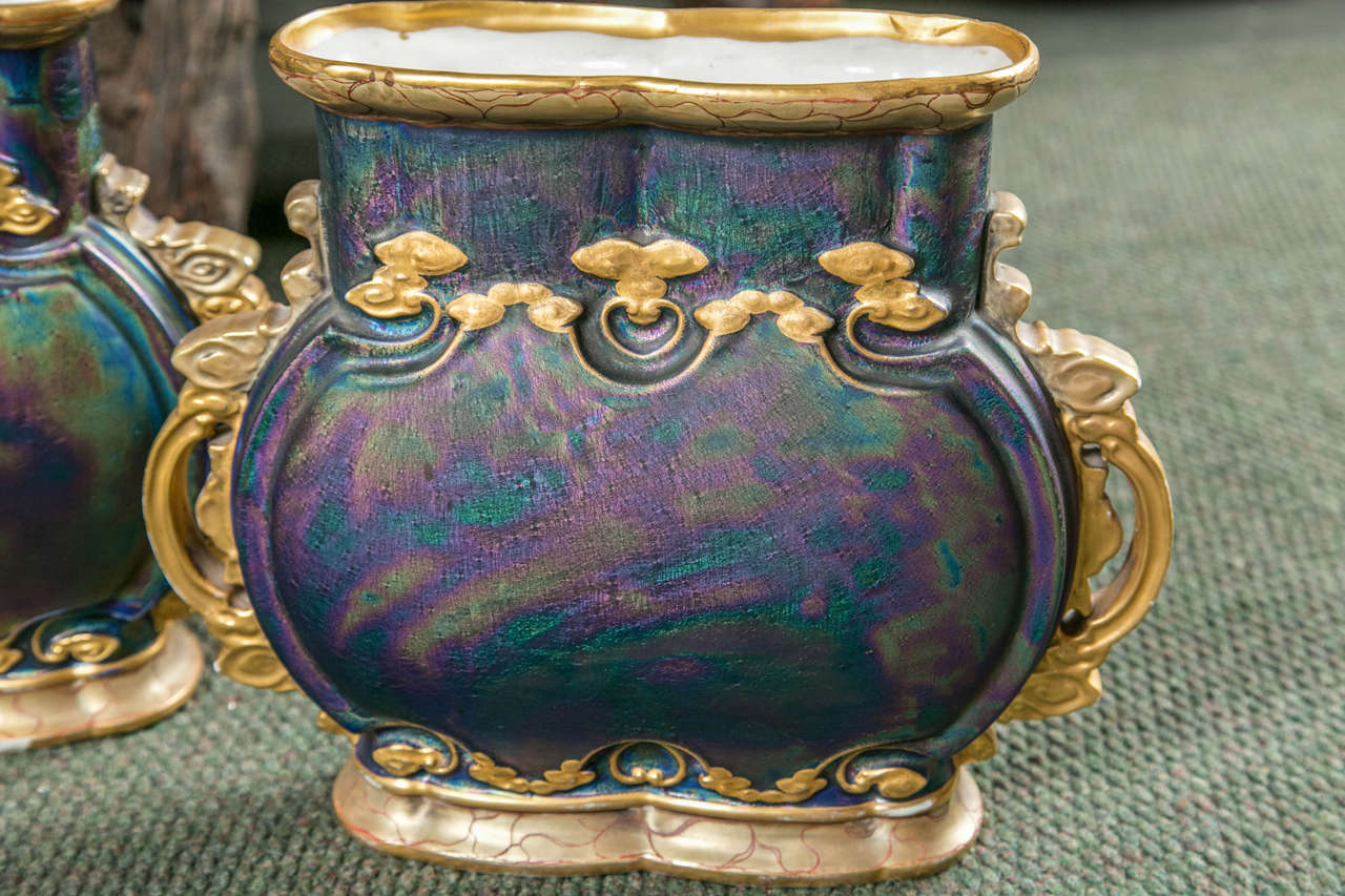 Pair Austrian Art Nouveau Vases For Sale at 1stDibs austrian vases