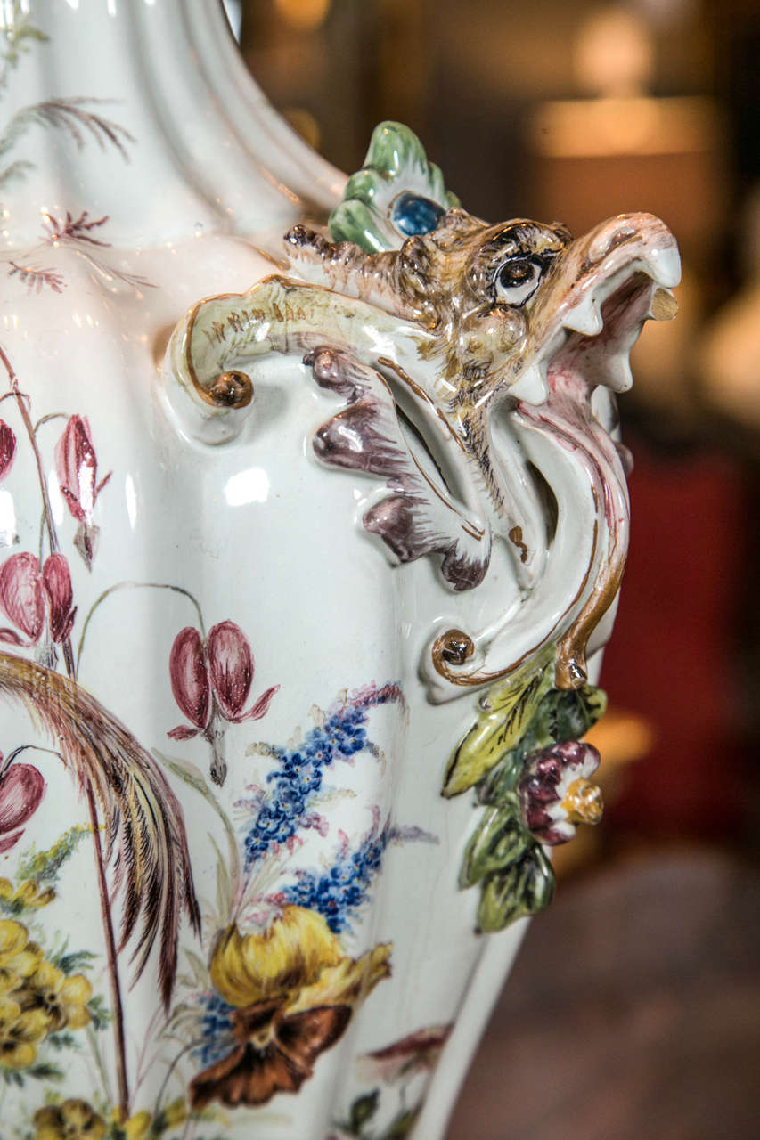 Italian Le Nove Bassano Maiolica Vase For Sale at 1stdibs