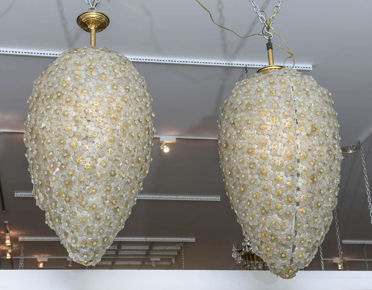 Large Murano Glass Vespiary Form Pendant Light Fixtures