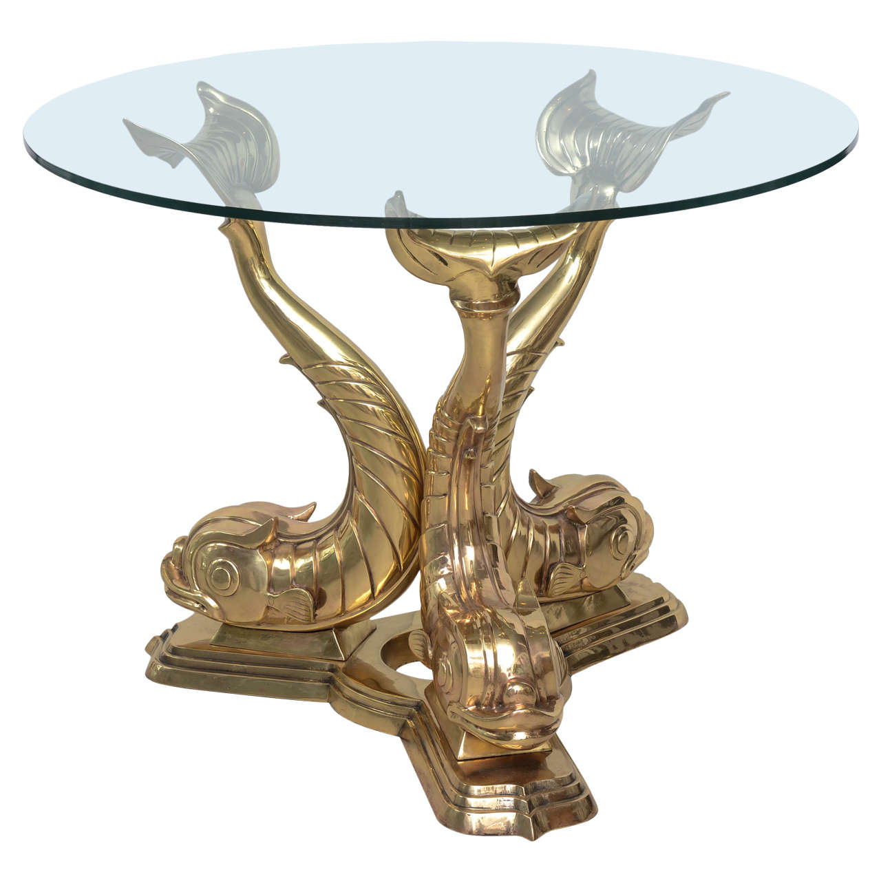 Brass Dolphin Center Table