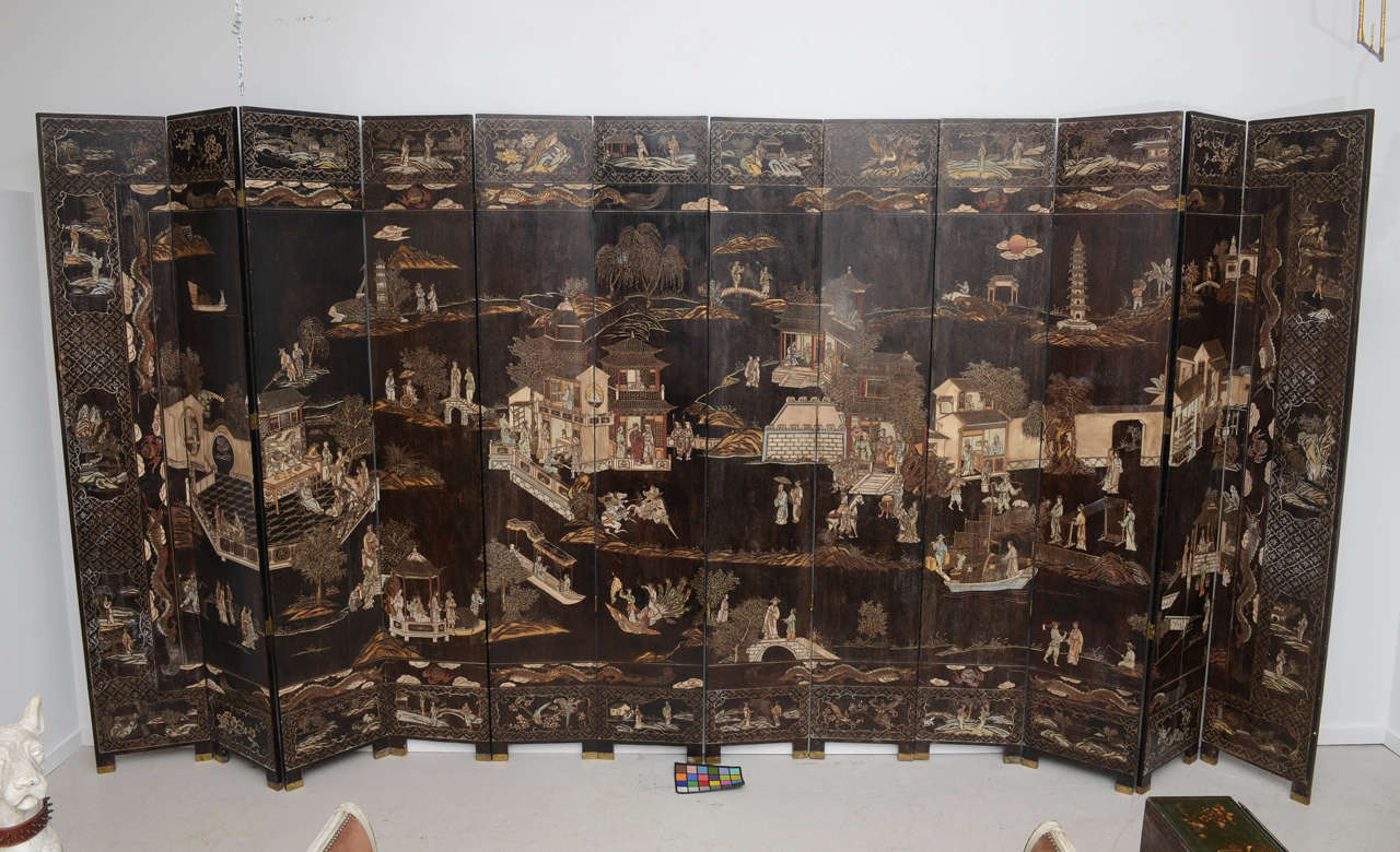 Oriental Lacquer Screen