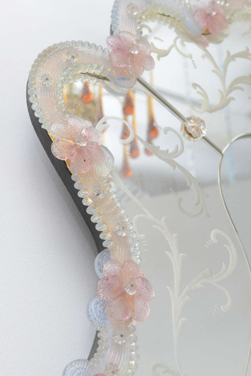 Pink Murano Glass Mirror 4