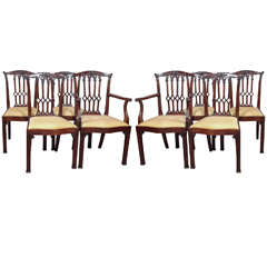 Set of Eight Antique English Dining Chairs