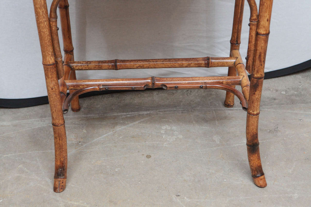 19th Century English Bamboo Writing Table with Single Drawer 1