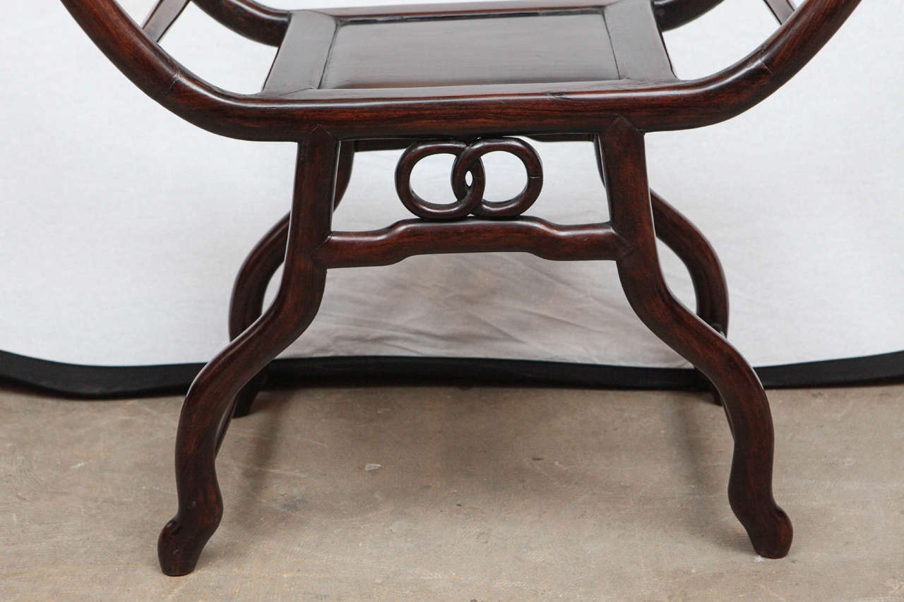 Late 19th Century Chinese Rosewood Stool 1