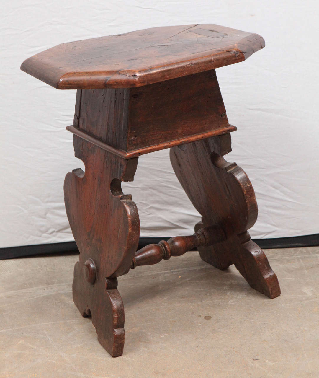 18th Century Italian Walnut Miniature Trestle Table