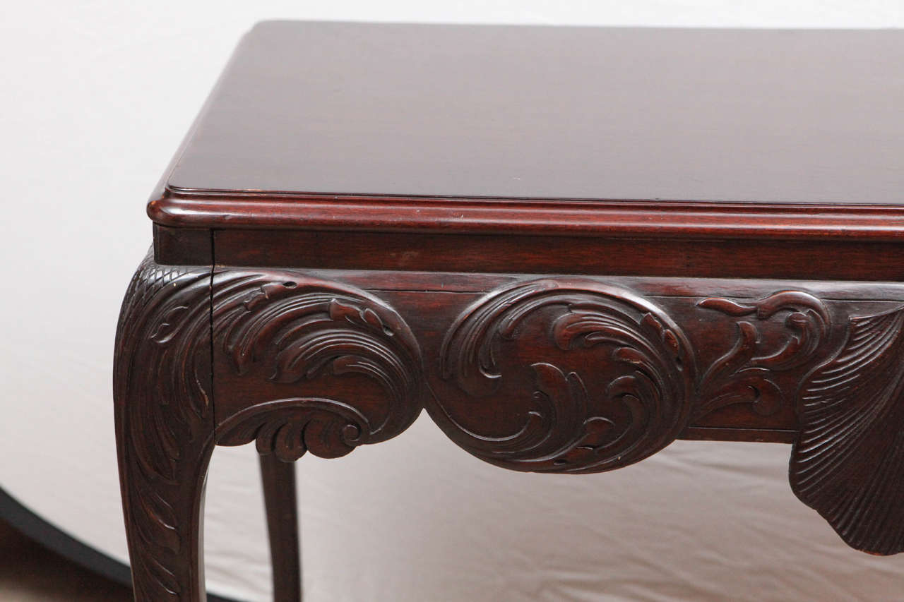 19th Century English Mahogany Console Table with Single Drawer 1