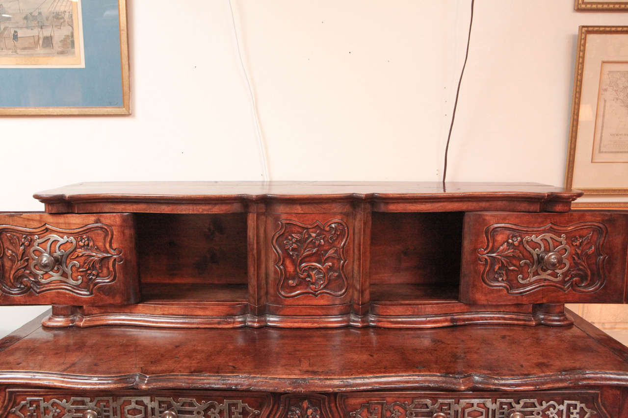 18th Century Carved French Walnut Two-Part Sideboard For Sale 2