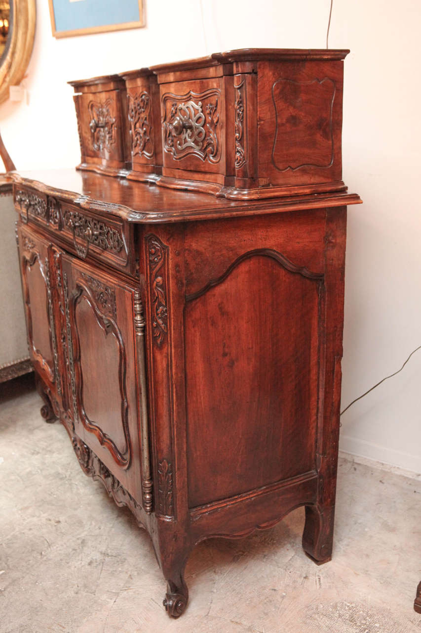 18th Century Carved French Walnut Two-Part Sideboard For Sale 5