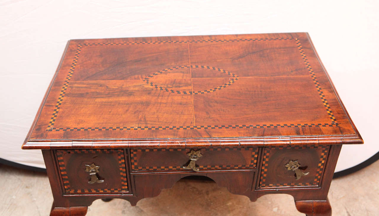 Inlay 19th Century English Inlaid Three-Drawer Low Boy End Table