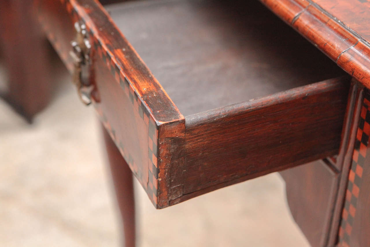 19th Century English Inlaid Three-Drawer Low Boy End Table 2