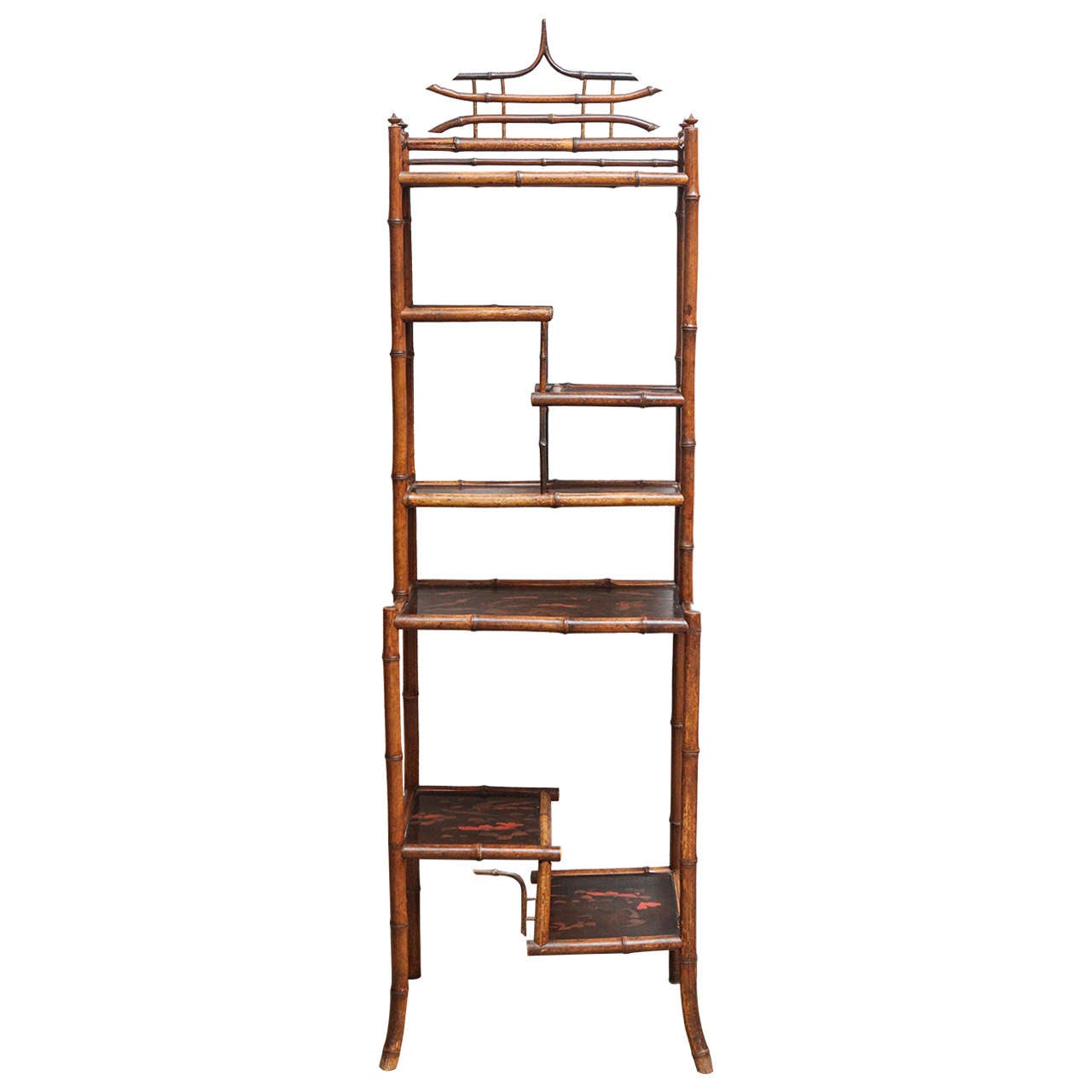 19th Century English Bamboo Etagere