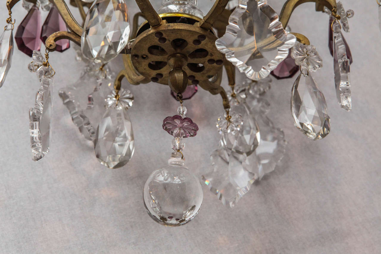 Französischer Dore Bronze-Kristall-Kronleuchter im Louis-XV-Stil des 19. Jahrhunderts im Angebot 1