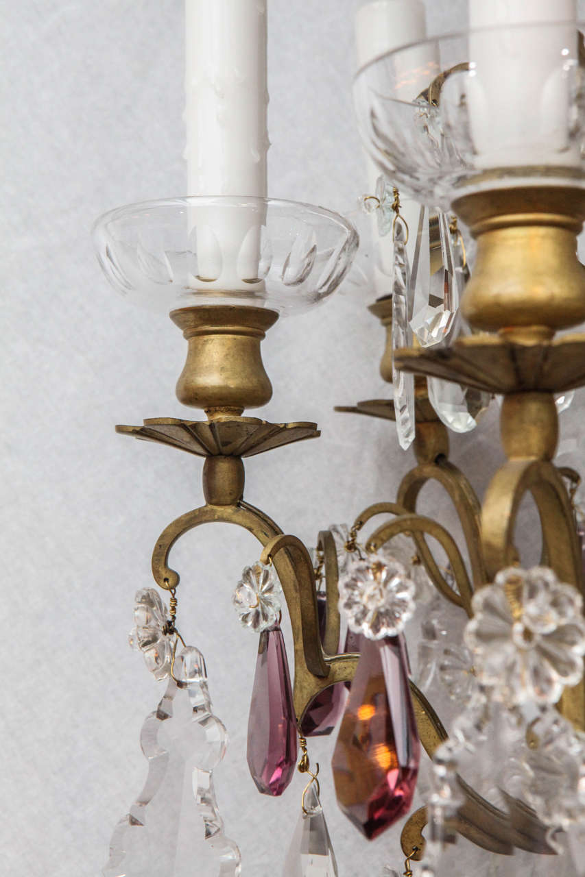 Lampadario francese del XIX secolo in stile Luigi XV con cristalli in bronzo Dore in vendita 1