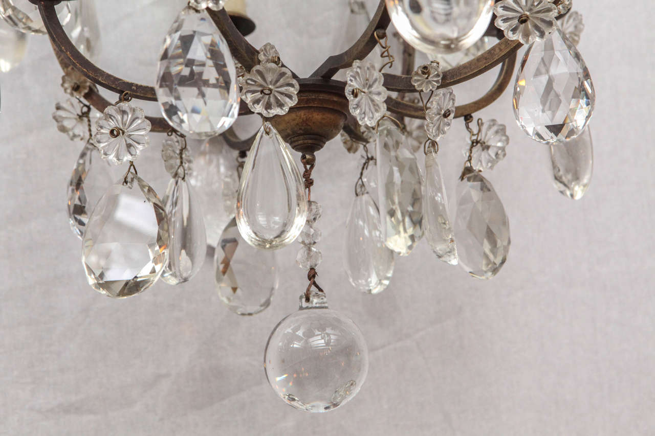 1900s French Bronze and Crystal Chandelier 2