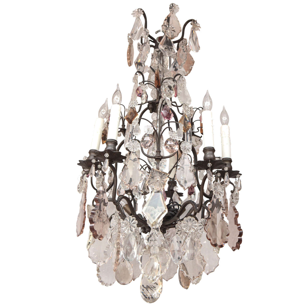 Antique Spanish Multi Colored Crystal Chandelier at 1stDibs