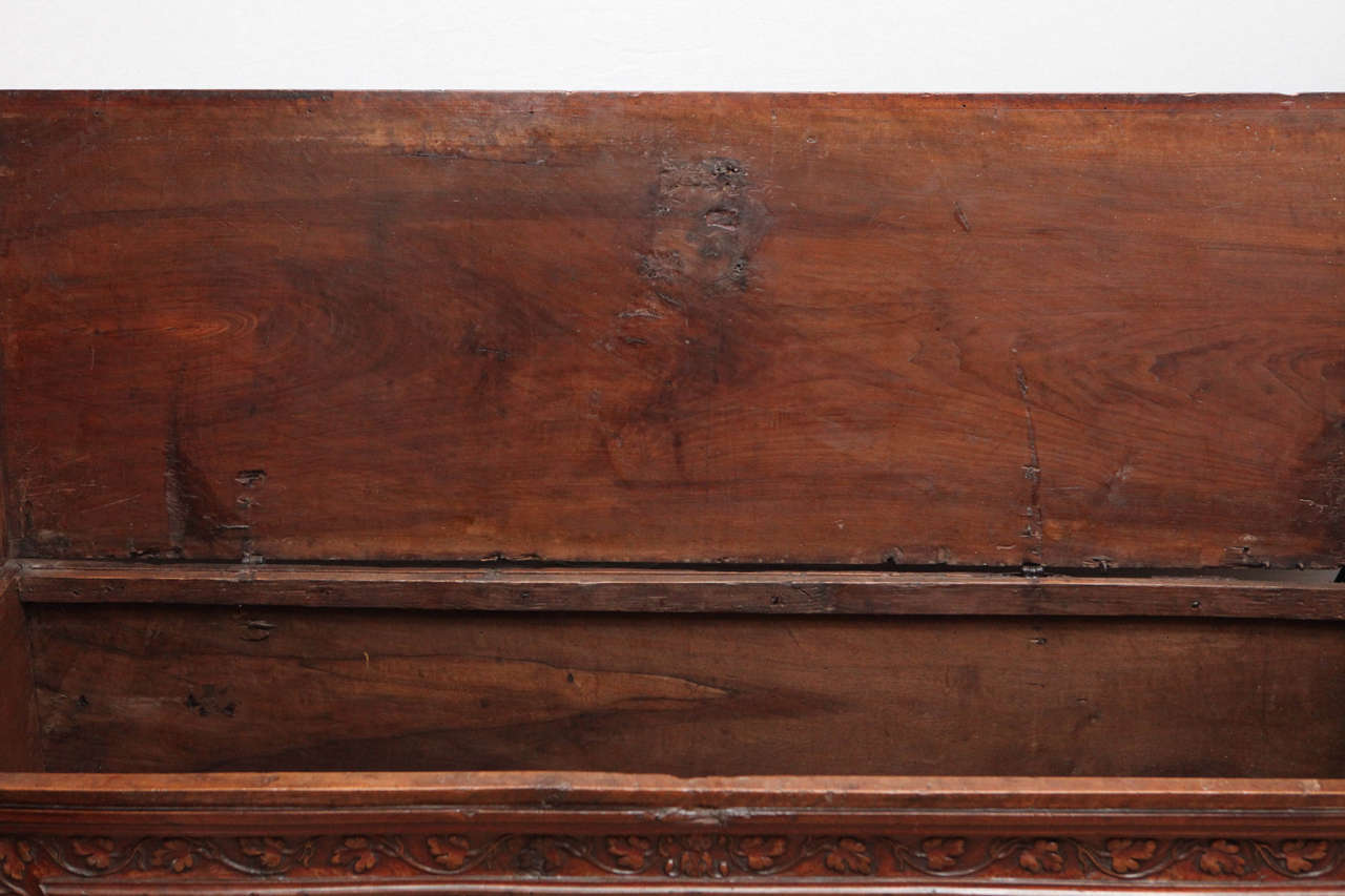 18th Century Italian Walnut Cassone with Upholstered Top at 1stDibs