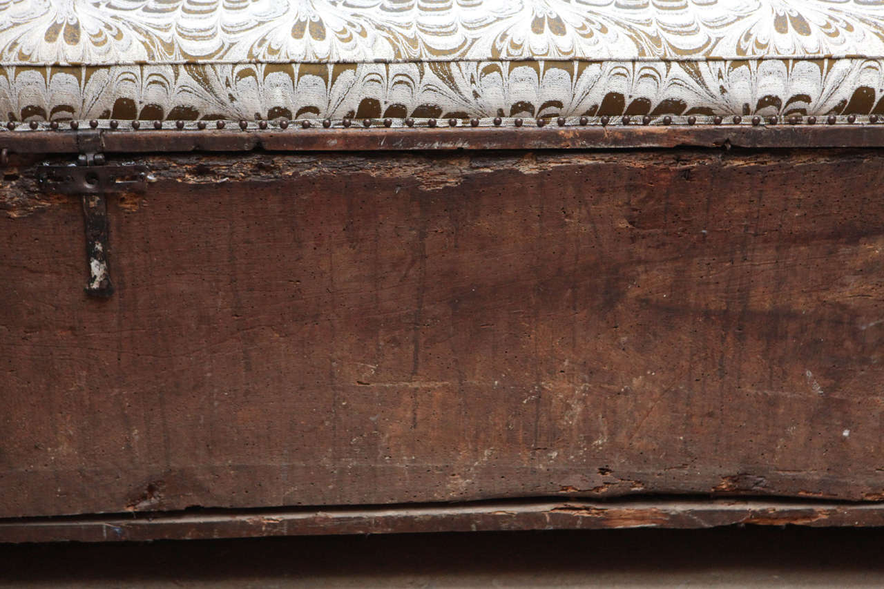 18th Century Italian Walnut Cassone with Upholstered Top at 1stDibs