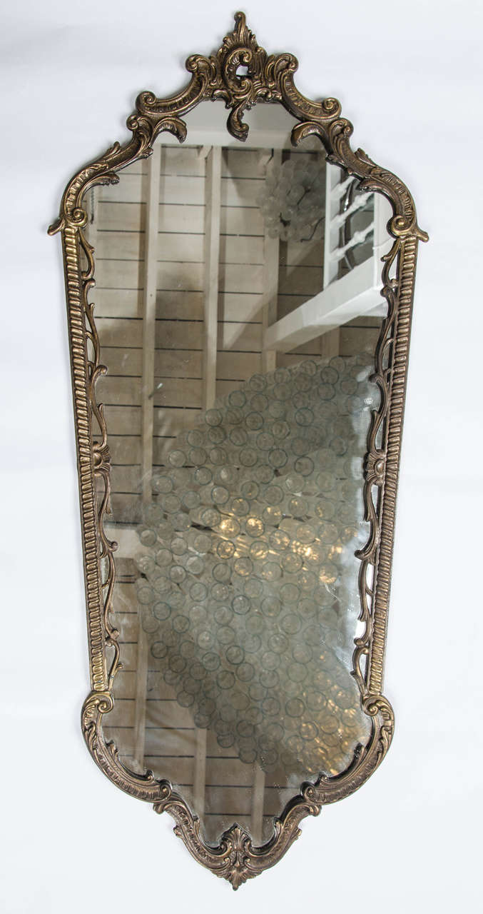 1945-1950 Italian brass frame mirror.
