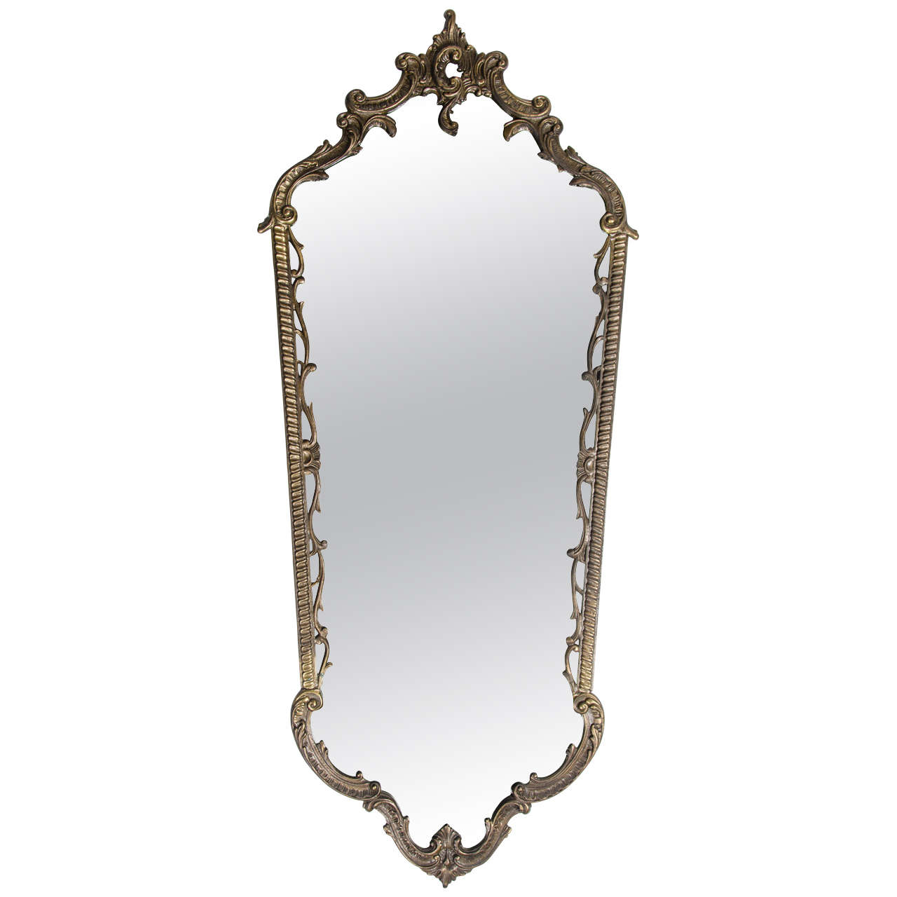 1945-1950 Italian Brass Frame Mirror